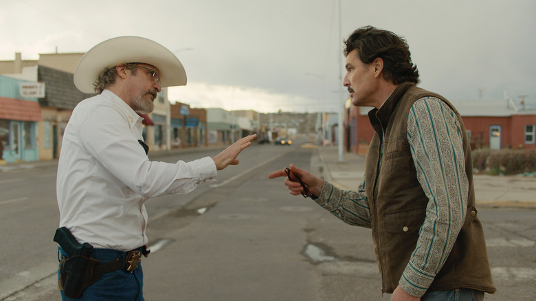Sheriff Cross and Mayor Garcia arguing on the streets of Eddington in Eddington