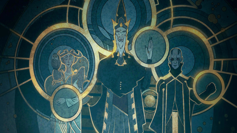 The Gods of Mortis emblazoned on a surface
