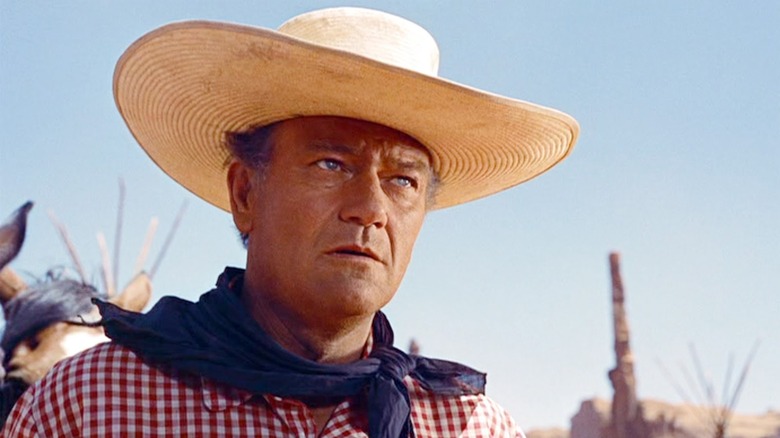 John Wayne wearing a cowboy hat in The Searchers