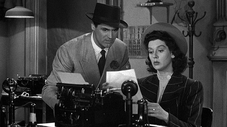 Cary Grant and Rosalind Russell in His Girl Friday