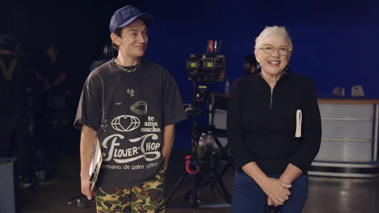 Director Ro Haber and Julia Sweeney on the set of We Are Pat