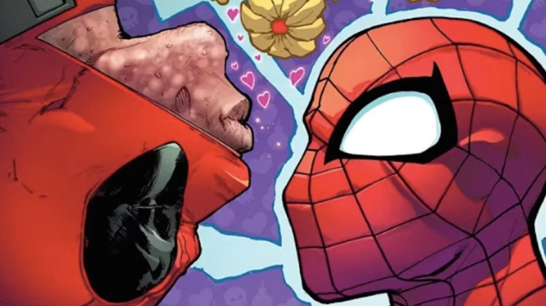 Spider-Man Deadpool kissing
