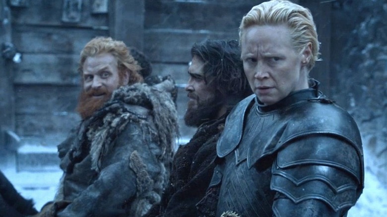 Kristofer Hivju and Gwendoline Christie on Game of Thrones