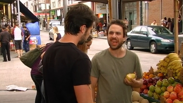 Always Sunny, Mac watching Charlie eat a pear for the first time (Charlie hates it)