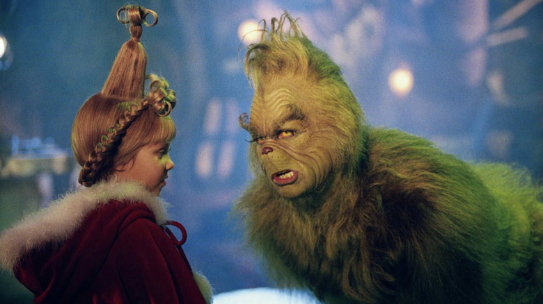 Cindy Lou Who and the Grinch have a chat in How the Grinch Stole Christmas