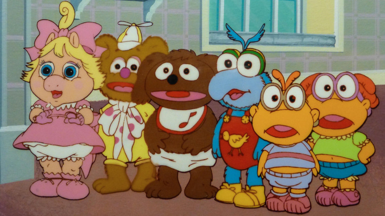 Miss Piggy, Fozzie, Rowlf, Gonzo, Scotter and Skyter all surprised the children of Muppeet Babies