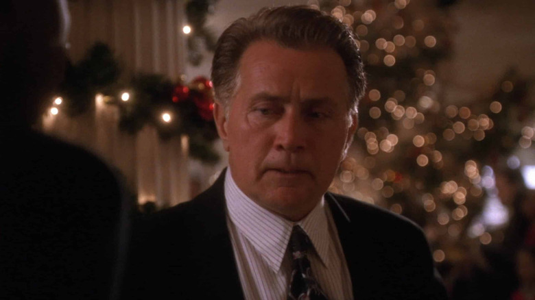 Michael Sheen as Jed Bartlet looking displeased on The West Wing