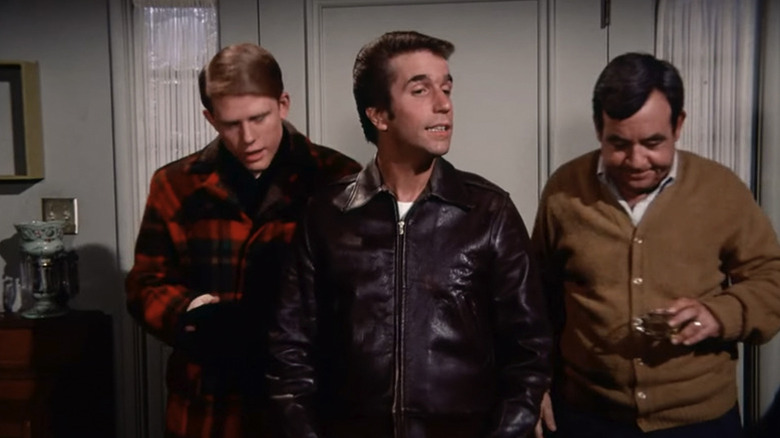 Ron Howard, Henry Winkler, and Tom Bosley in Happy Days
