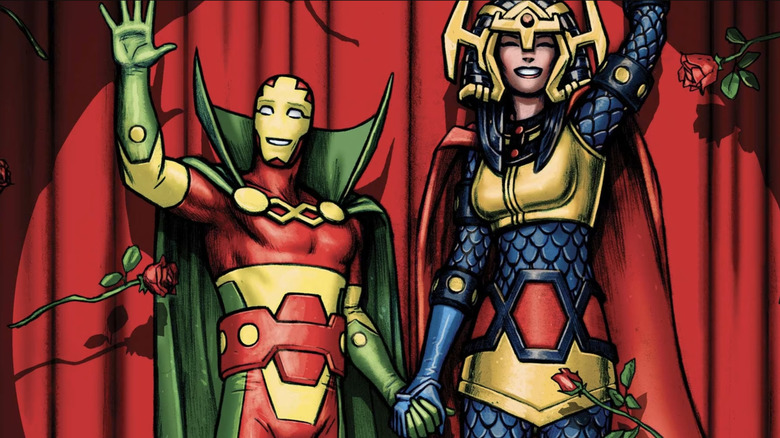 Mister Miracle cover showing Mister Miracle and Big Barda holding hands