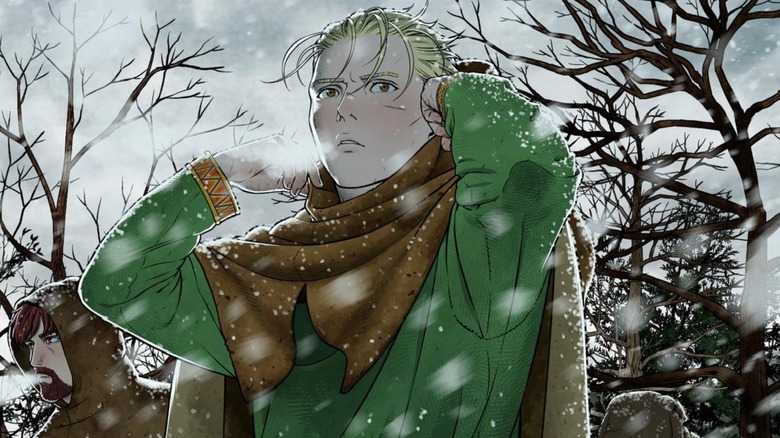 Vinland Saga Volume 28 cover Einar and Thorfinn in the woods during winter