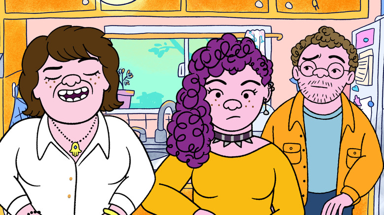 Naomi smiles when Shira and Avi look confused for a long story