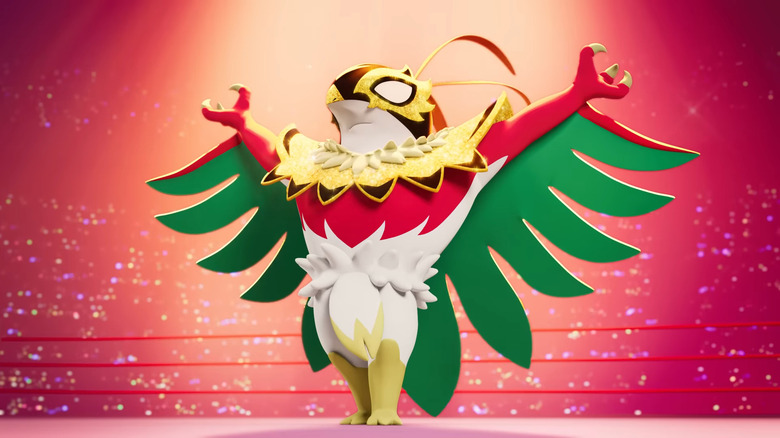 Hawlucha greets the crowd in the middle of the ring in Hawlucha vs. Machamp