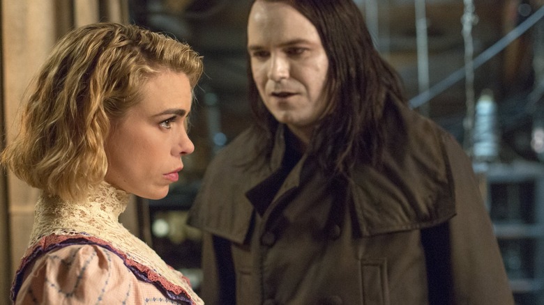 John stares at Bona Croft/ Lily Frankenstein as she looks ahead in Penny Dreadful