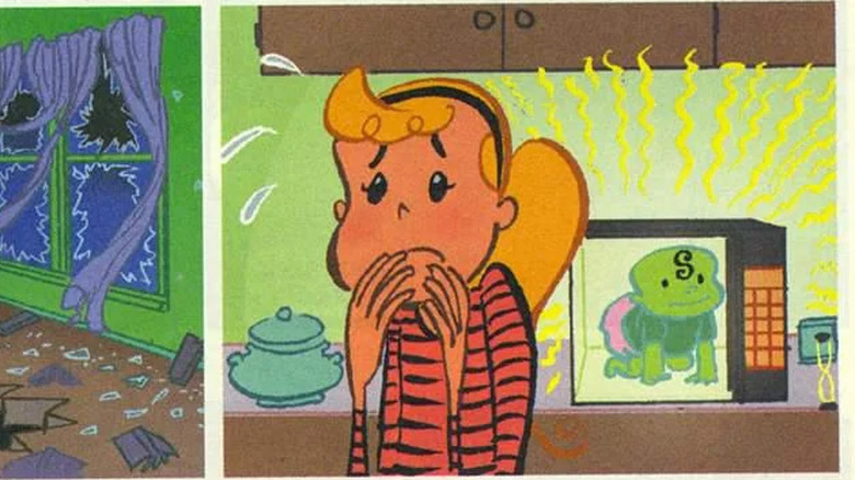 Letitia Lerner worried about baby Superman in a Microwave, from Elseworlds 80-Page Giant