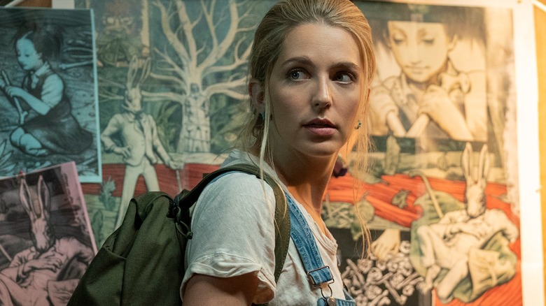Jessica Rothe's Samantha loves unearthing conspiracies in 2020's Utopia
