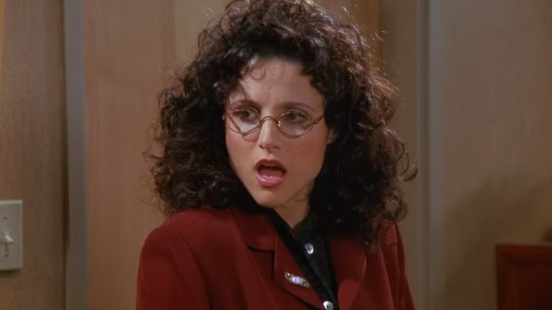 Julia Louis-Dreyfus' Elaine Benes looks shocked in Seinfeld