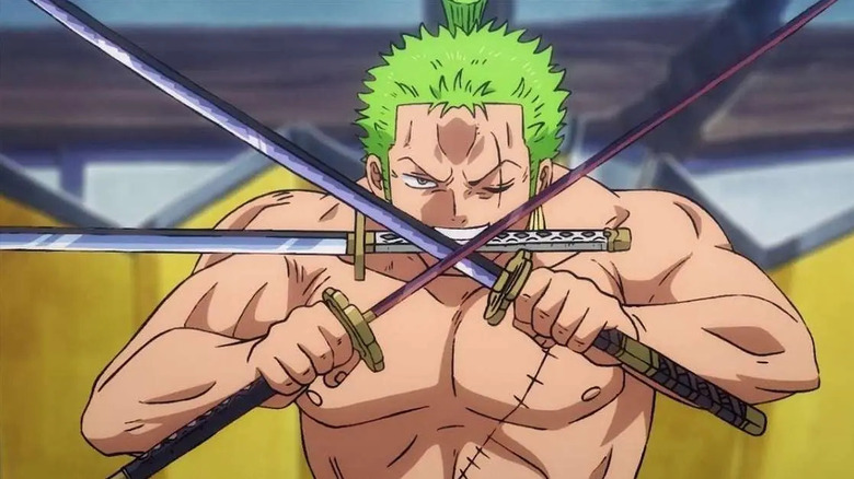 Roronoa Zoro with his Three Sword Style on One Piece