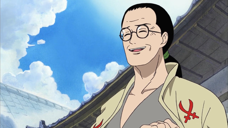 Shimotsuki Koushirou smiles in the sunlight in One Piece