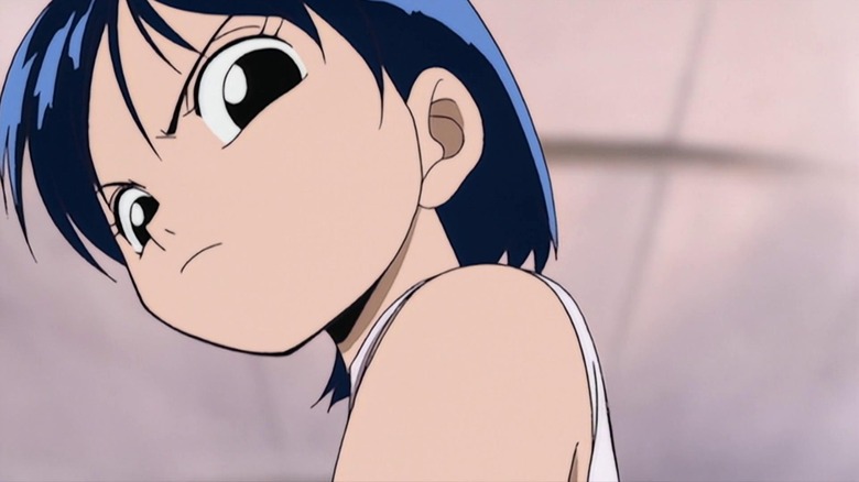 Shimotsuki Kuina frowns looking down on One Piece