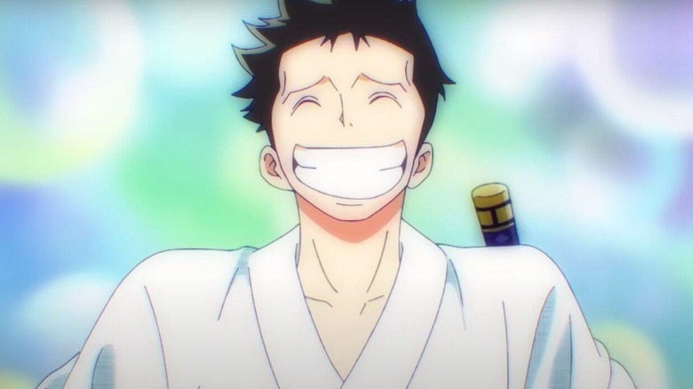 Shimotsuki Ryuma grins sheepishly on One Piece
