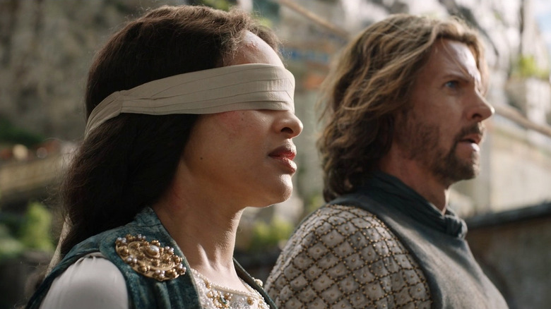 Cynthia Addai-Robinson and Lloyd Owen in The Lord of the Rings: The Rings of Power