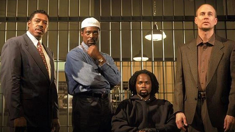 Ernie Hudson, Eamonn Walker, Harold Perrineau, and Terry Kinney star in HBO's "Oz"