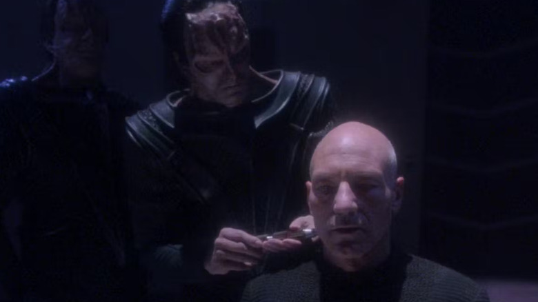 Gul Madred (David Warner) tortures Capt. Jean-Luc Picard in Star Trek.