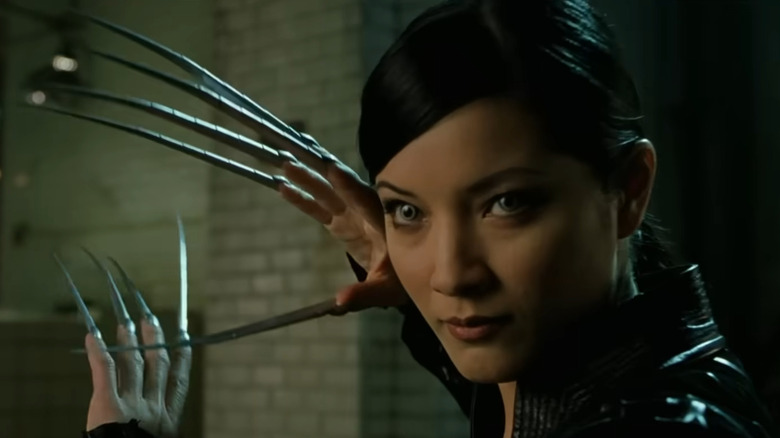 Lady Deathstrike preparing to fight Wolverine in X2: X-Men United