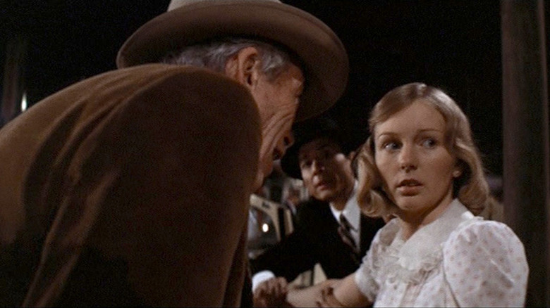 John Huston, James Hong, and Belinda Palmer in Chinatown