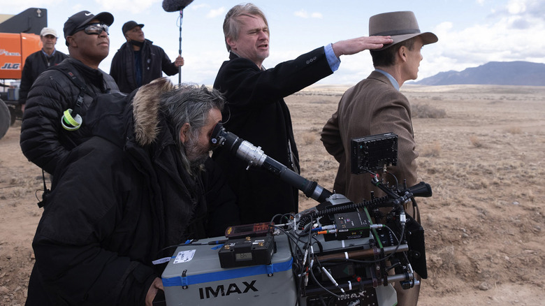 Christopher Nolan on the set of Oppenheimer