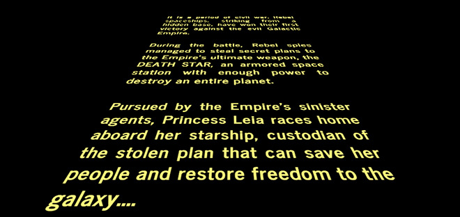 Original star wars opening crawl