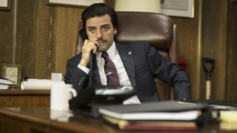 Nick Wasicsko sits at his mayor's desk talking on a landline in 'Show Me a Hero'