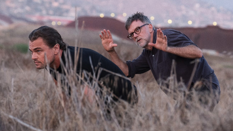 Paul Thomas Anderson directing Leonardo DiCaprio in One Battle After Another