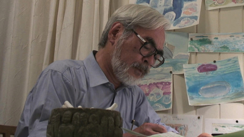 Hayao Miyazaki working on Ponyo in a documentary