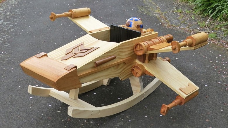 This Exquisite Wooden X-wing Rocker Will Make You Miss Being a Kid