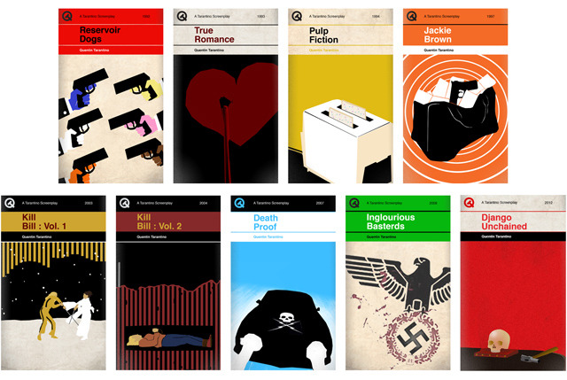Quentin Tarantino Screenplays as Classic Penguin Style Book Covers