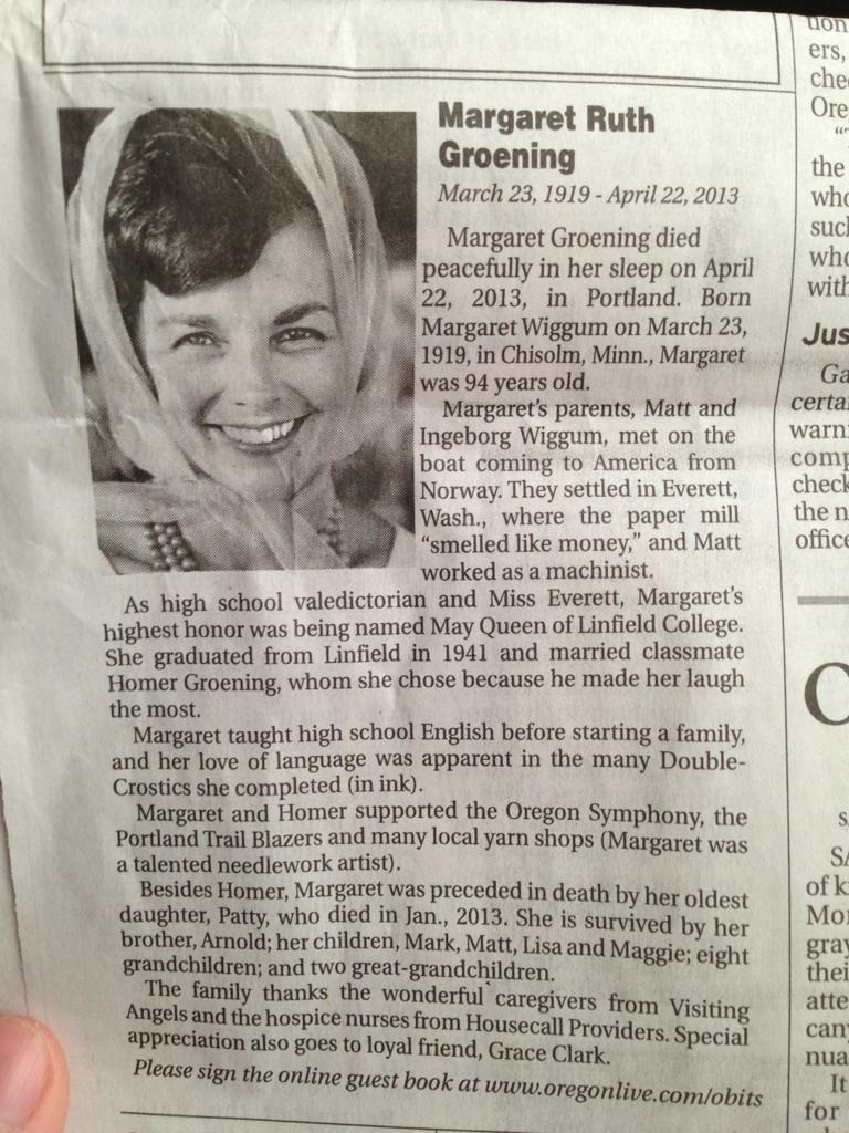 Matt Groening's Mother's Obit Reads Like a Who's Who of Springfield