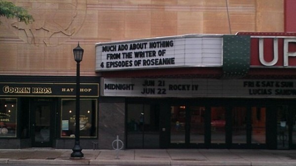Movie Theater Marquee Digs Deep into Joss Whedon's Resume