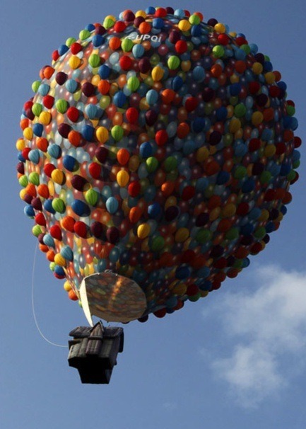 Hot air balloon modeled after the UP house