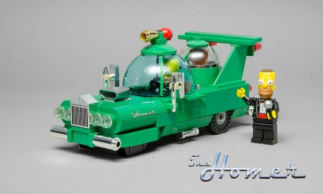 A LEGO Version of The Homer, A Ridiculous Car Designed by Homer Simpson