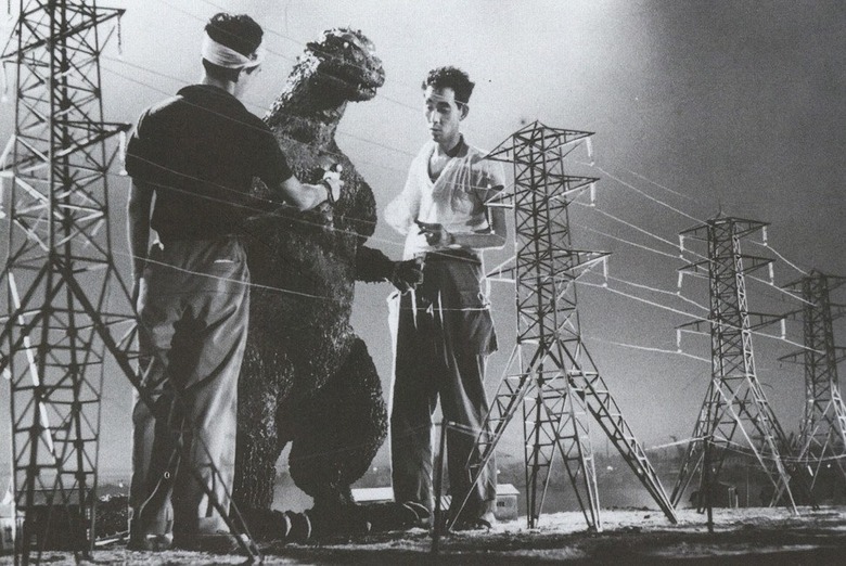 On the set of Godzilla (Gojira) in 1954