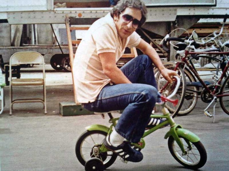 Steven Spielberg on the backlot of MGM during the filming of Poltergeist.