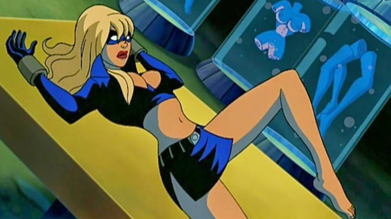 Stripperella (Pamela Anderson) fights her way out of a trap.