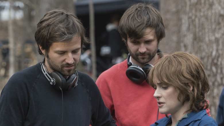 Matt and Ross Duffer on the set of Stranger Things season 5 with Winona Ryder
