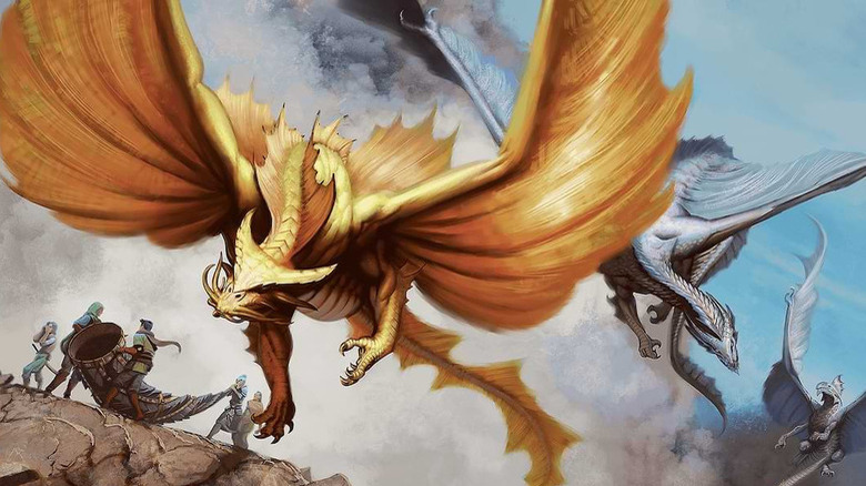Dragons flying from Dungeons & Dragons