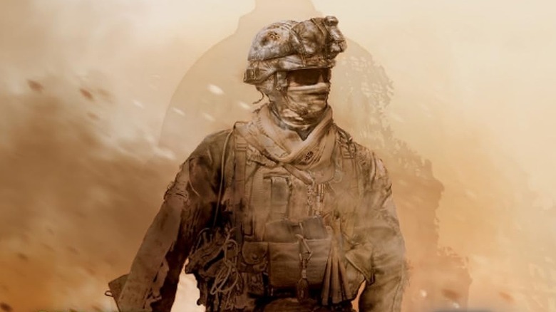 A soldier walking away from rubble on the cover art for Call of Duty: Modern Warfare 2