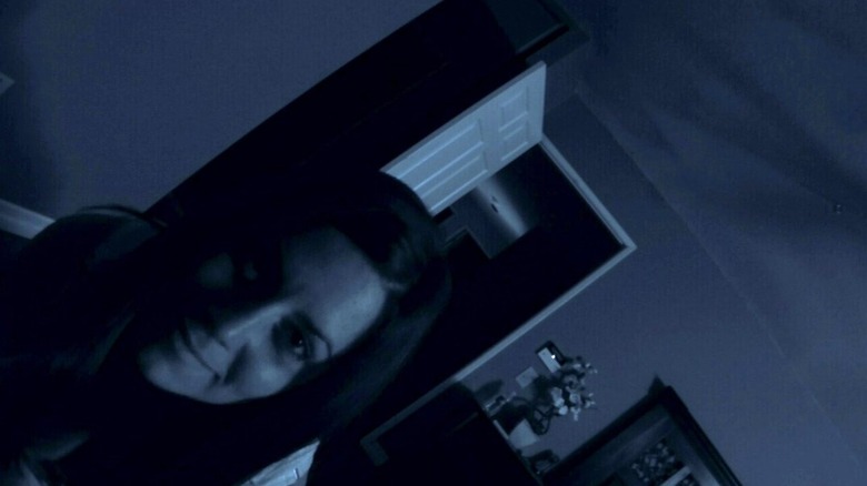 Katie Featherston smiling at the camera in Paranormal Activity