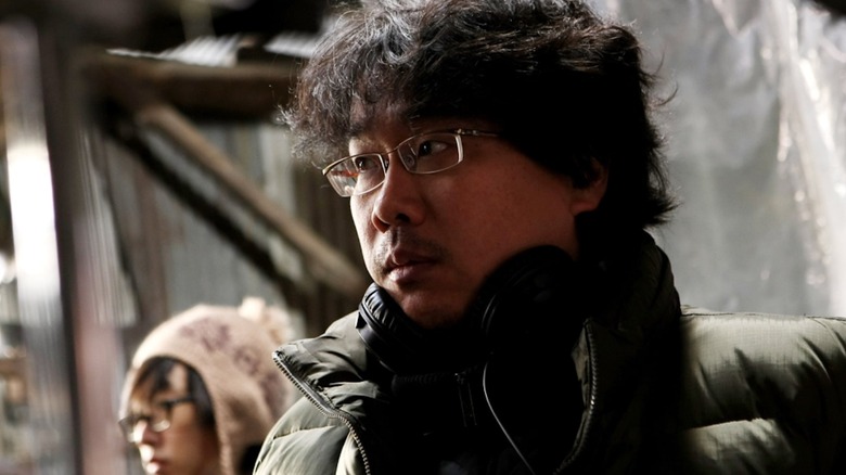 Bong Joon Ho directing on the set of Snowpiercer