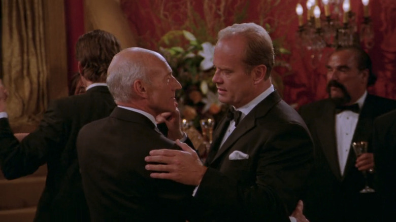 Patrick Stewart's Alistair Burke dances with Kelsey Grammer's Frasier Crane in Frasier