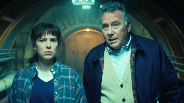 Millie Bobby Brown and Paul Reiser in Stranger Things